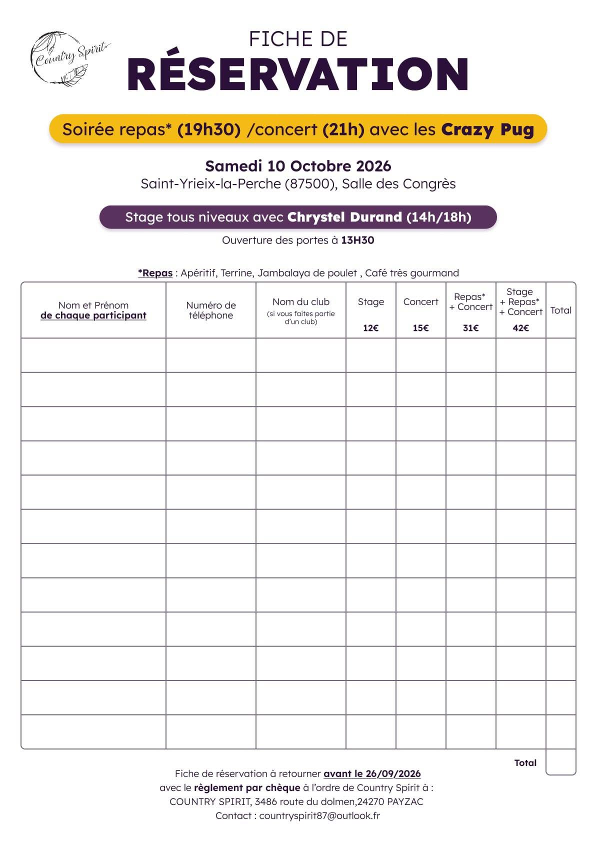 crazy 10.26 fiche resa